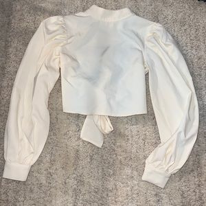 Nasty Gal long sleeve black less crop top